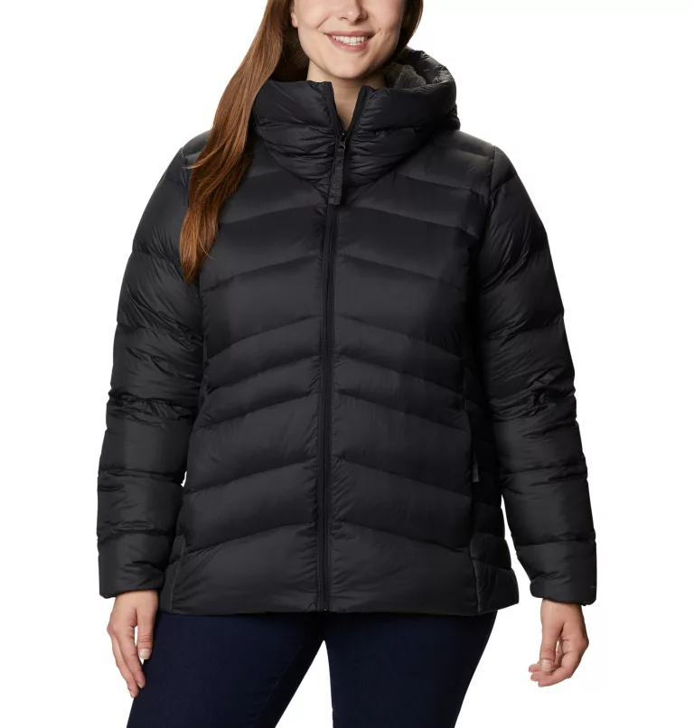 Women's Autumn Park™ Down Hooded Jacket - Plus Size Black