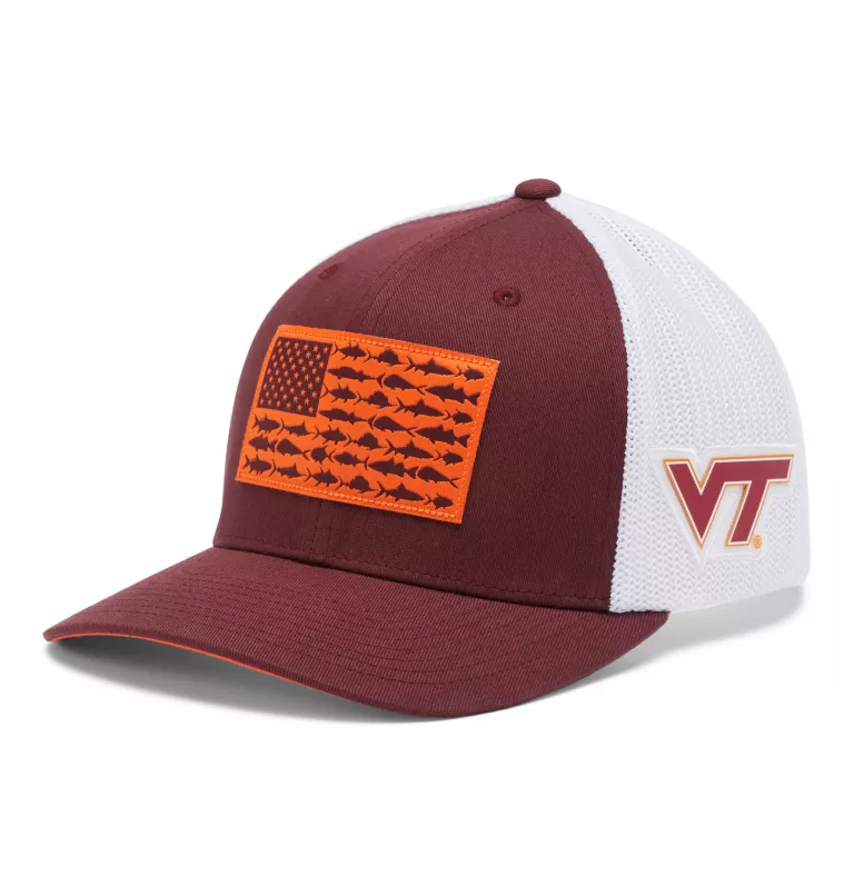 PFG Mesh™ Fish Flag Ball Cap - Virginia Tech VT - Deep Maroon