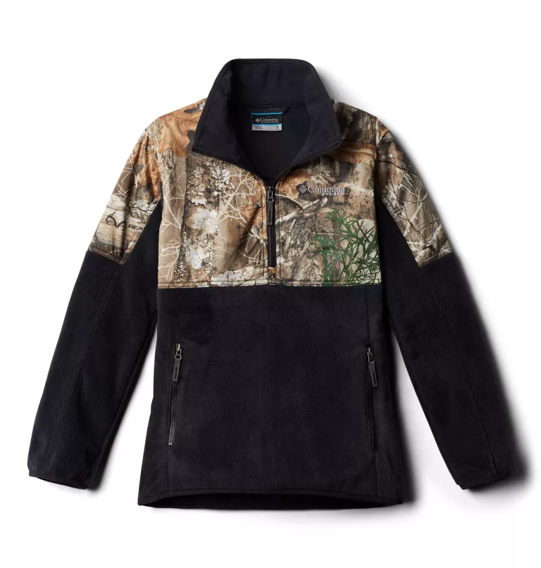 Boys’ PHG™ Overlay 1/4 Zip Fleece Pullover Black