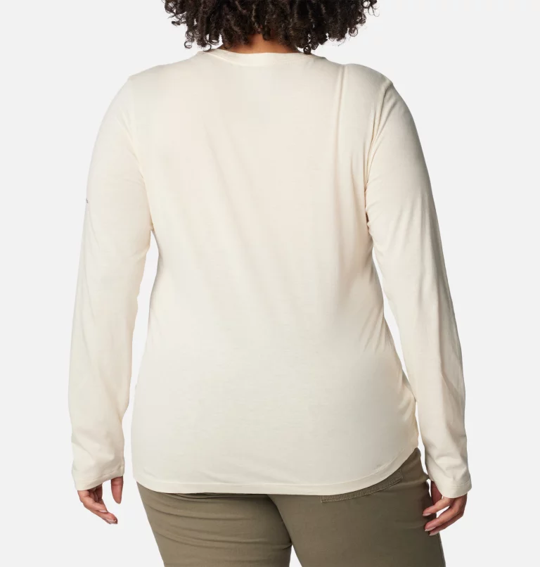 Women's Hidden Haven™ Long Sleeve T-Shirt - Plus Size Chalk,Bearly Checkered