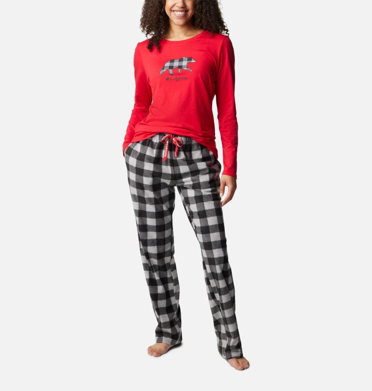 Women's Fleece Pajama Set MT Red Buffalo Graphic