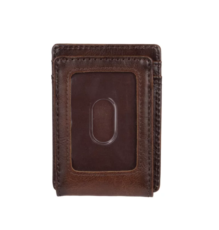 Men's RFID Magnetic Front Pocket Wallet BROWN