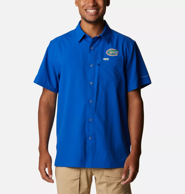 Men's Collegiate PFG Slack Tide™ Camp Shirt - Florida FLA - Azul