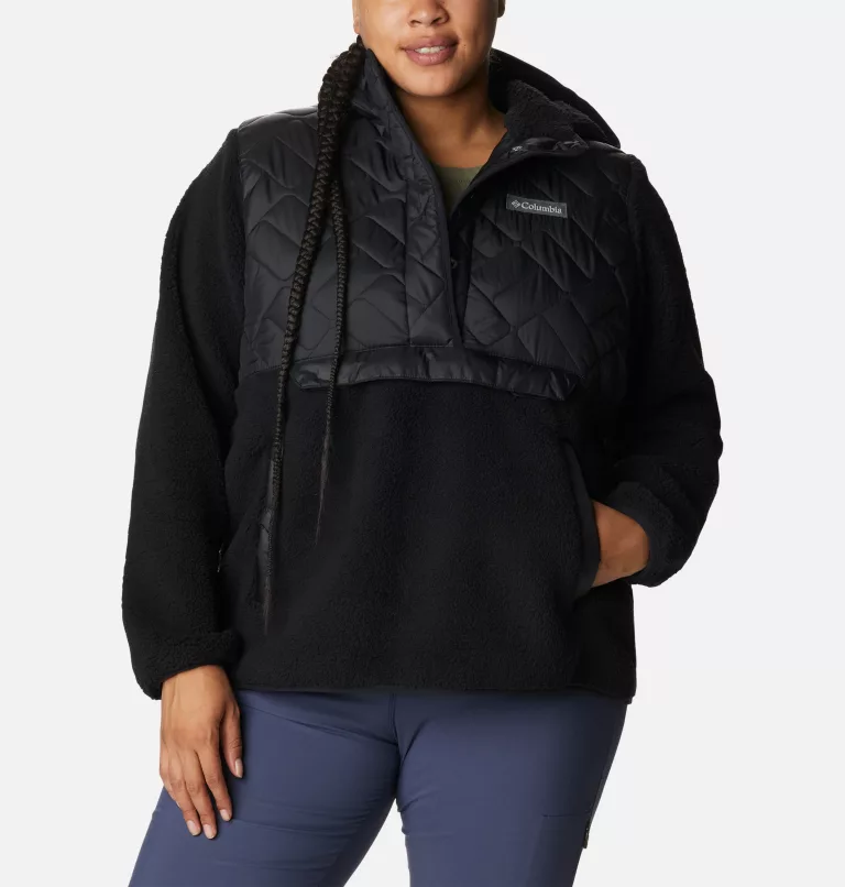 Women's Sweet View™ Hooded Fleece Pullover - Plus Size Black