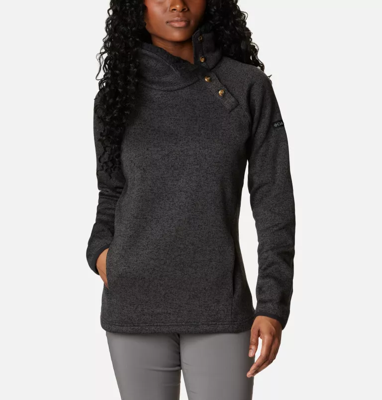 Women's Sweater Weather™ Sherpa Hybrid Pullover Black Heather