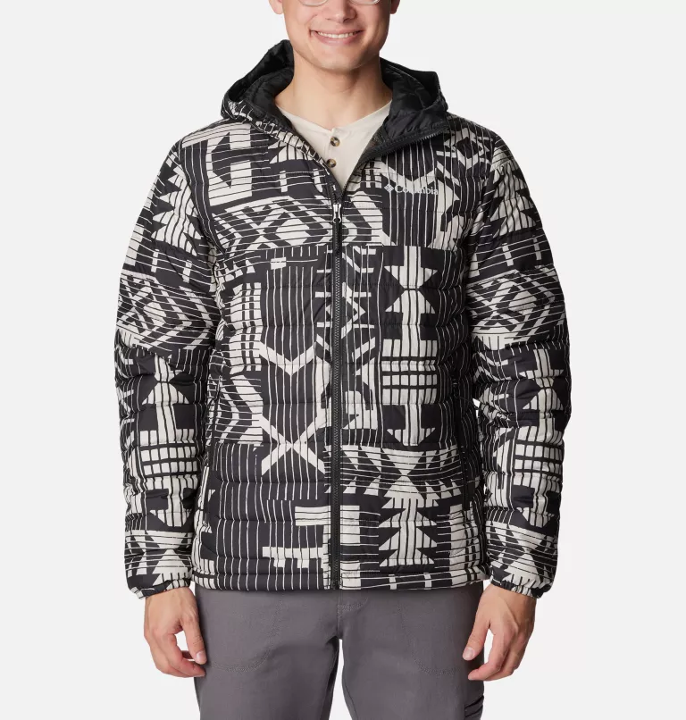 Men’s Powder Lite™ Hooded Insulated Jacket Black Passages Print