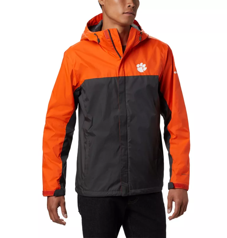 Men's Collegiate Glennaker Storm™ Rain Jacket - Clemson CLE - Spark Orange,Dark Grey