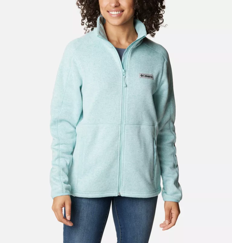 Women's Sweater Weather™ Fleece Full Zip Jacket Aqua Haze Heather
