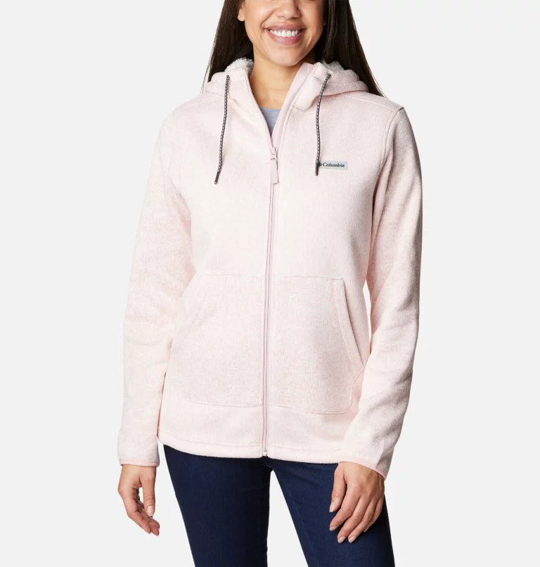 Women's Sweater Weather™ Sherpa Full Zip Hooded Jacket Dusty Pink Heather