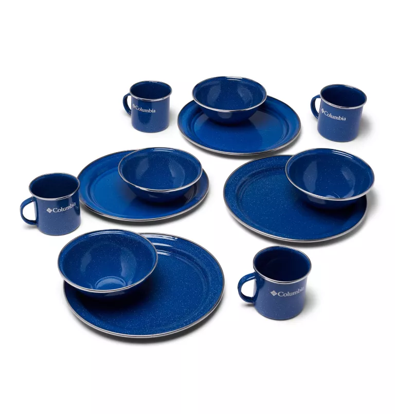 Four-Person Enamelware Table Set Enamel Blue