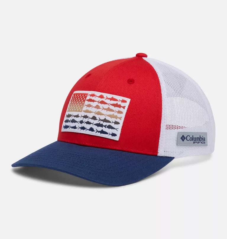 PFG Fish Flag™ Mesh Snapback - Low Crown Red Spark,White,Carbon