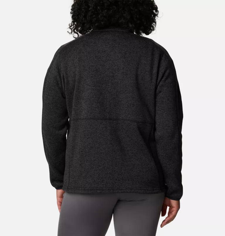 Women's Sweater Weather™ Fleece Full Zip Jacket - Plus Size Black Heather