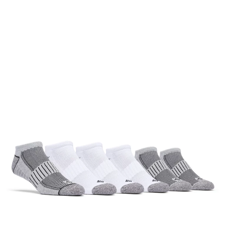 Men's Sport No-Show Sock - 6pk White/Grey