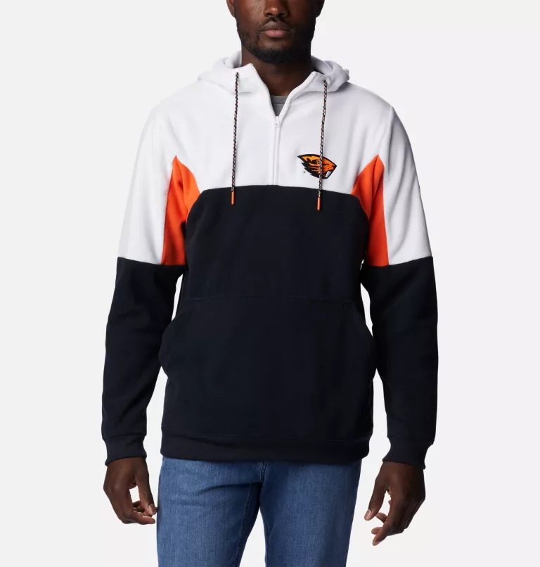 Men's Collegiate Columbia Lodge™ Fleece Hoodie - Oregon State OSU - Black,White,Tangy Orange