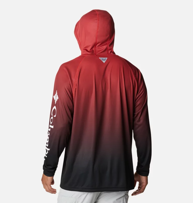 Men's Collegiate PFG Super Terminal Tackle™ Hoodie - Georgia UGA - Bright Red Gradient Print