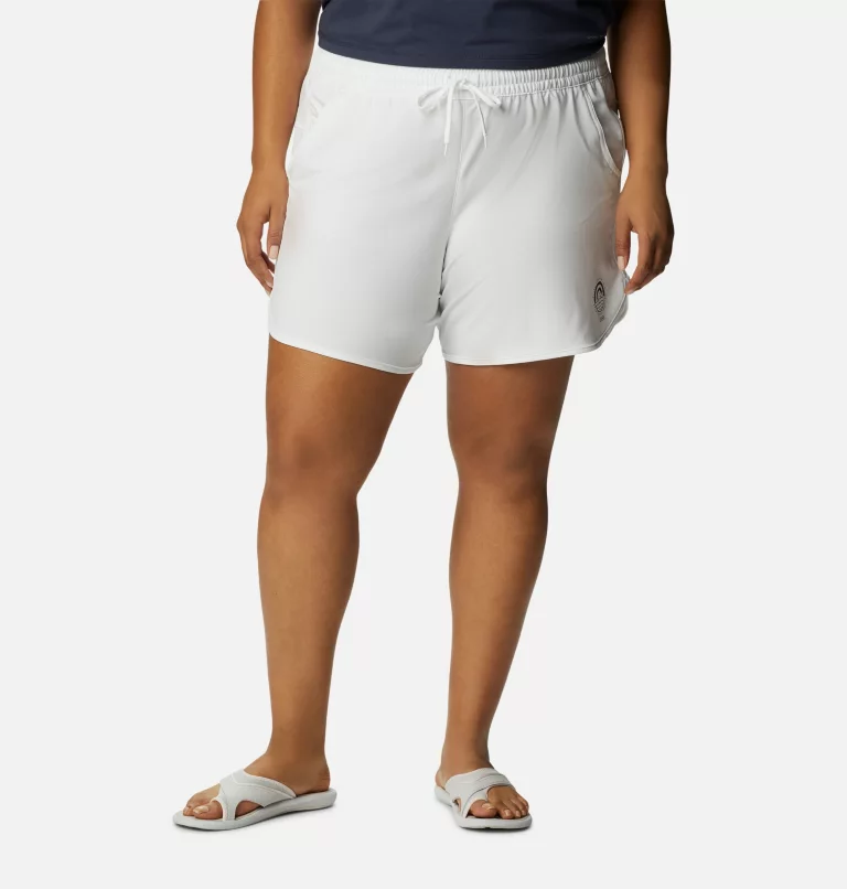Women's Bogata Bay™ Stretch Printed Shorts - Plus Size White,Established Waves