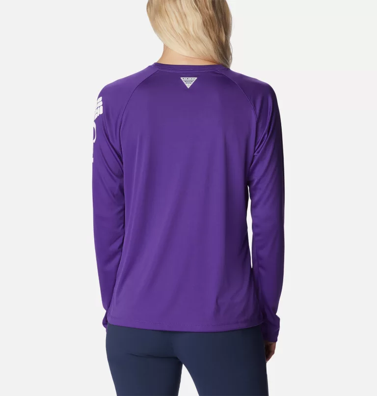 Women’s PFG Tidal Tee™ II Long Sleeve Shirt Vivid Purple,White Logo