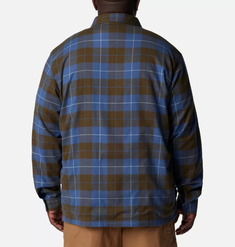 Men's Cornell Woods™ Fleece Lined Shirt Jacket - Big City Grey,Blue Stone Woodsman Tartan