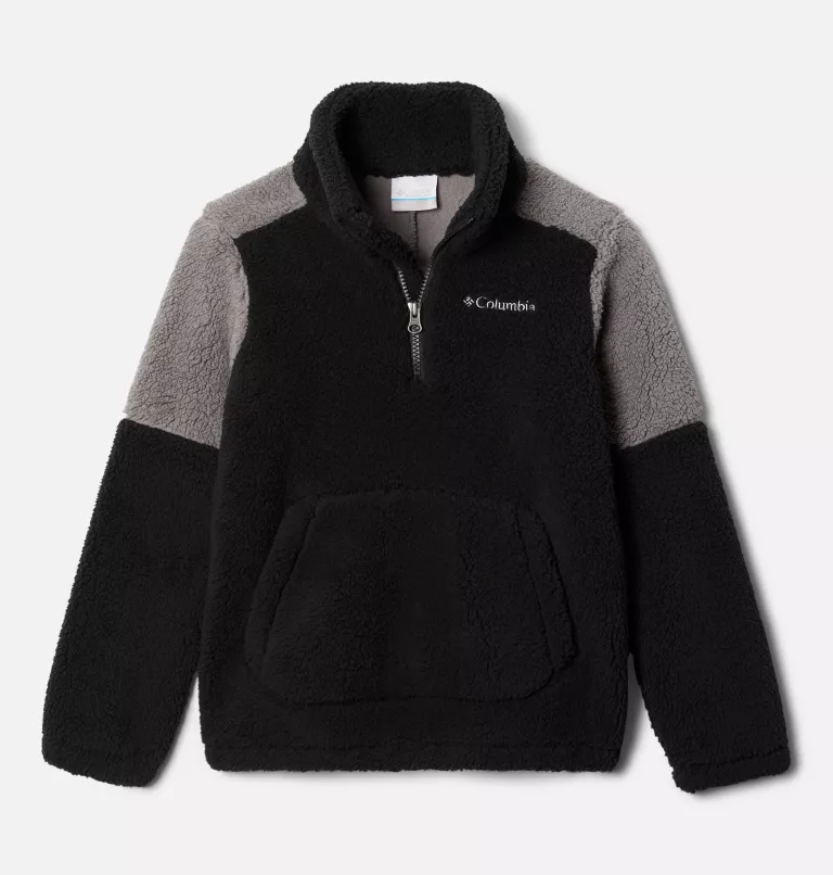 Boys' Rugged Ridge™ III Half Zip Sherpa Pullover Black,City Grey