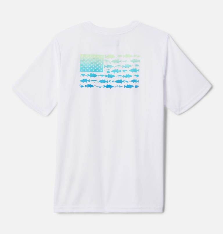 Boys' PFG Terminal Tackle™ Fish Flag T-Shirt White,Key West Gradient