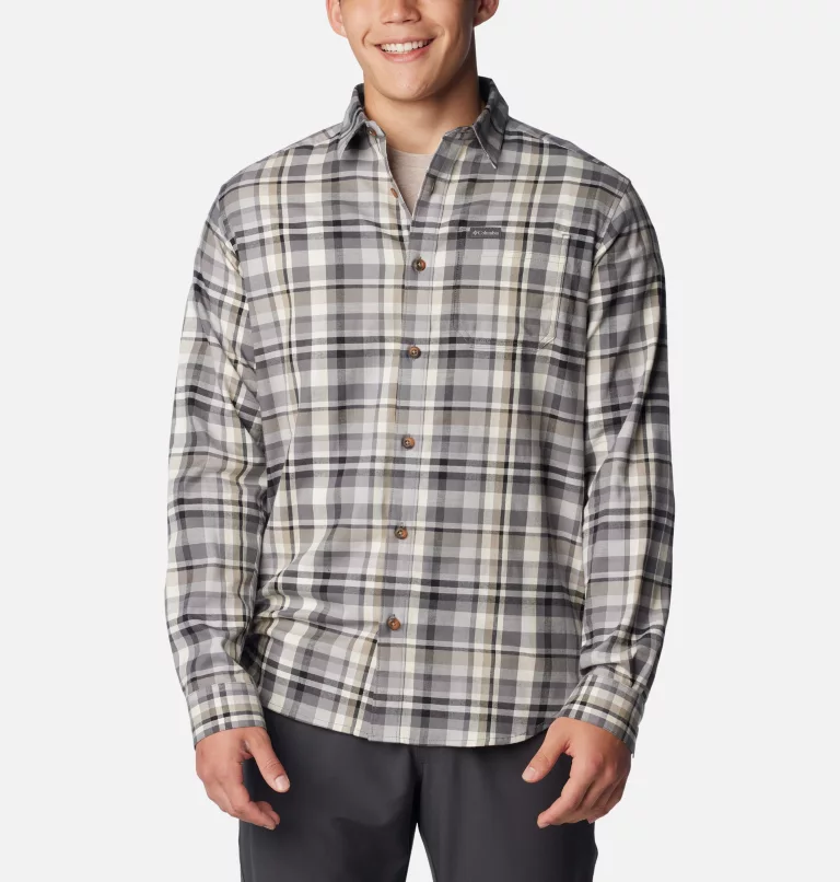 Men's Vapor Ridge™ III Long Sleeve Shirt City Grey Bright Bold Plaid