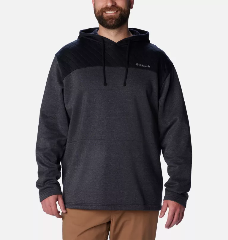 Men's Hart Mountain™ Quilted Hoodie - Big Black Heather