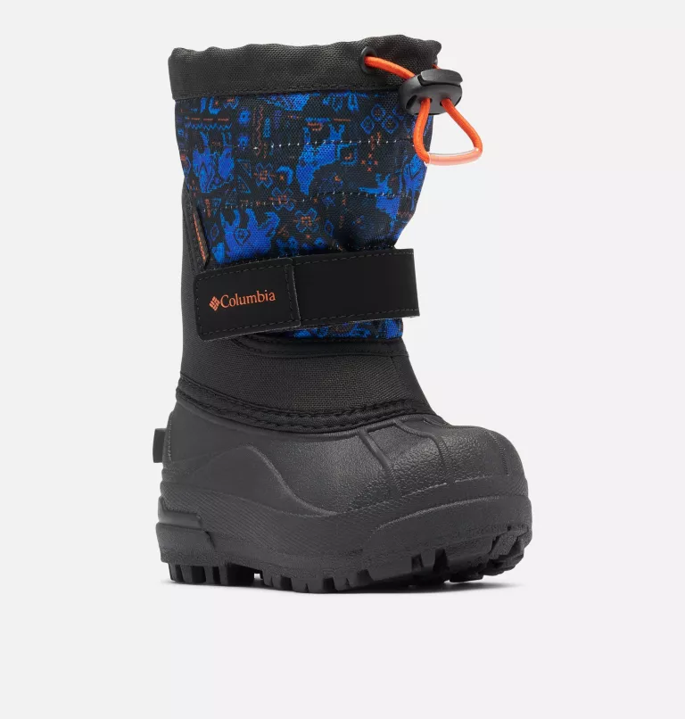Toddler Powderbug™  Plus II Print Snow Boot Black,Tangy Orange