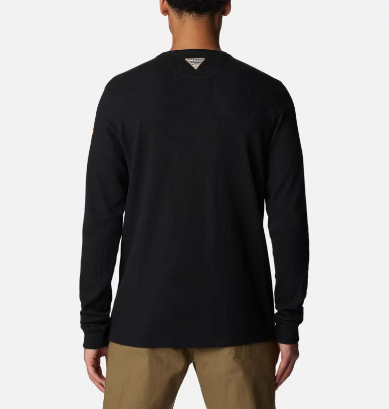 Men's PHG™ Built For It Waffle Long Sleeve Shirt Black,Blaze Buck