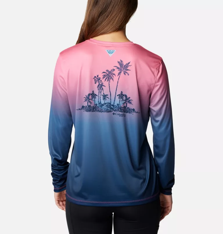 Women's PFG Tidal Tee™ Isle Rise Fade Long Sleeve Shirt Bluestone Gradient