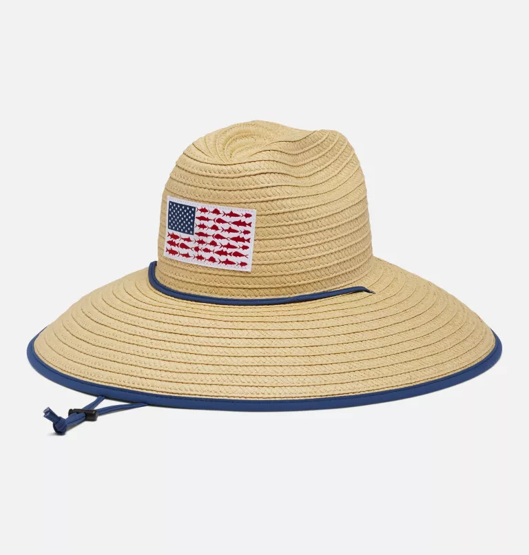 PFG™ Straw Lifeguard Hat Straw,Fish Flag