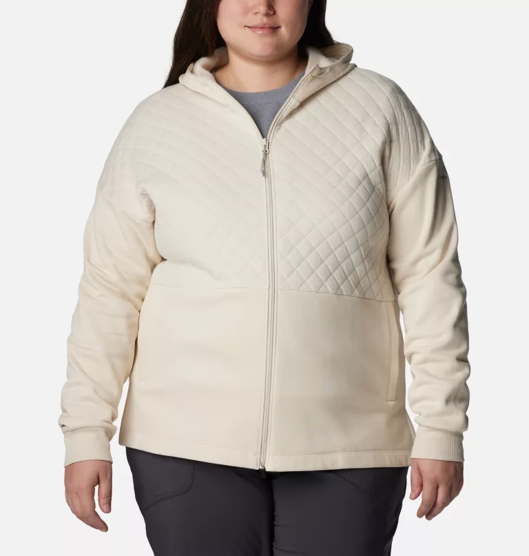 Women's Hart Mountain™ Quilted Hooded Full Zip - Plus Size Chalk