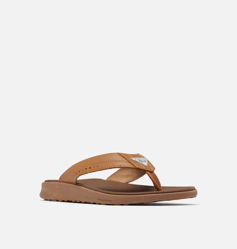 Men's PFG Rostra™ Beachcomber™ LE Flip Flop Elk,Dark Truffle