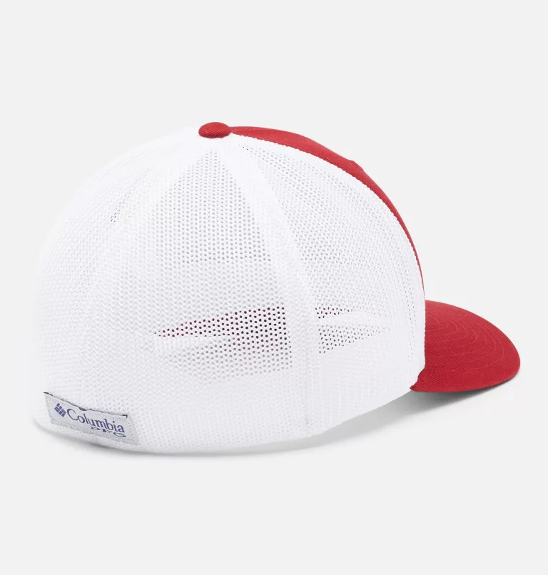 PFG Mesh™ Fish Flag Ball Cap - Alabama ALA - Red Velvet