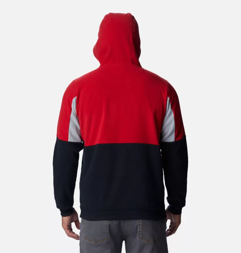 Men's Collegiate Columbia Lodge™ Fleece Hoodie - Ohio State OS - Black,Intense Red,Columbia Grey