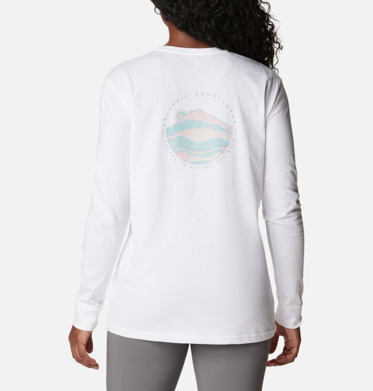 Women's North Cascades™ Back Graphic Long Sleeve T-Shirt White,Escape to Nature