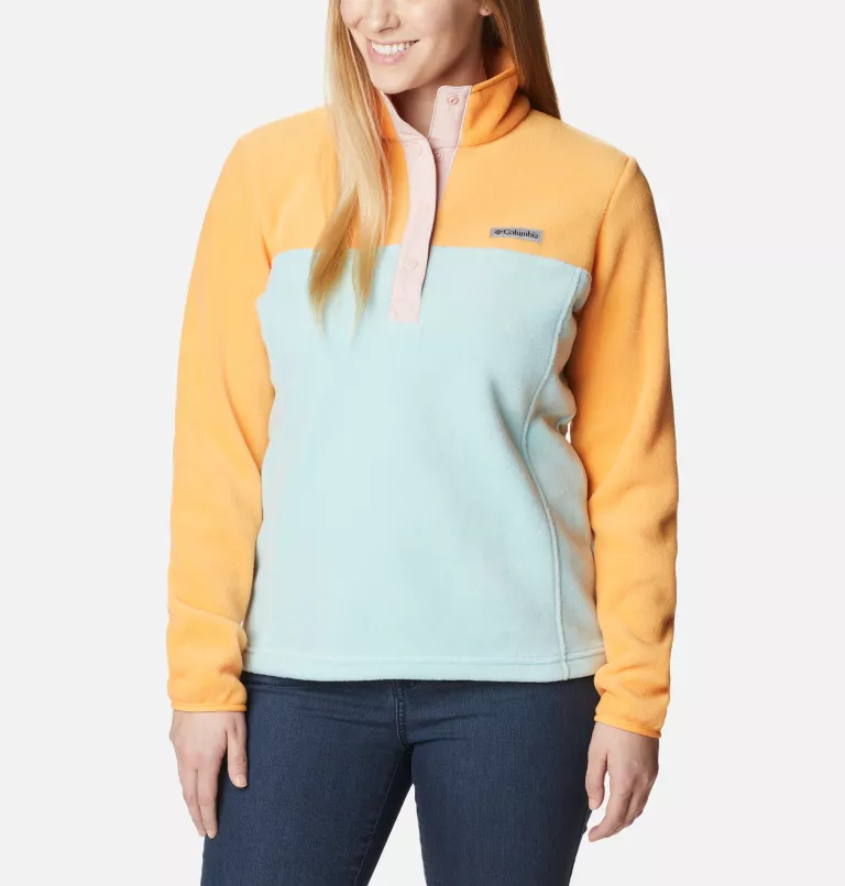 Women's Benton Springs™ Half Snap Fleece Pullover Aqua Haze,Sunset Peach,Dusty Pink