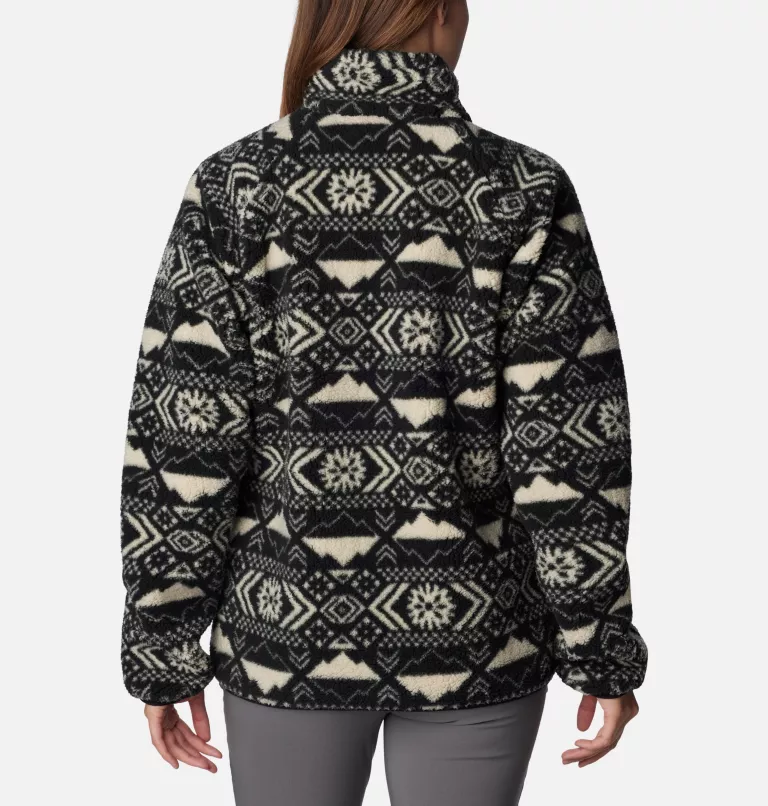 Women's Winter Warmth™ Heavyweight Fleece Jacket Black Checkered Peaks Tonal