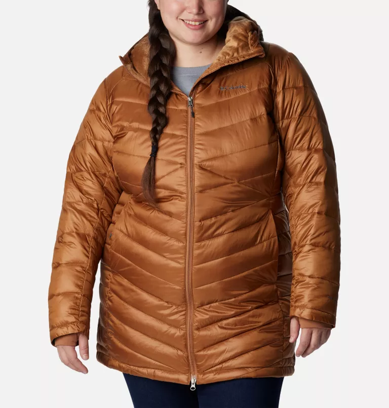 Women's Joy Peak™ Mid Insulated Hooded Jacket - Plus Size Camel Brown