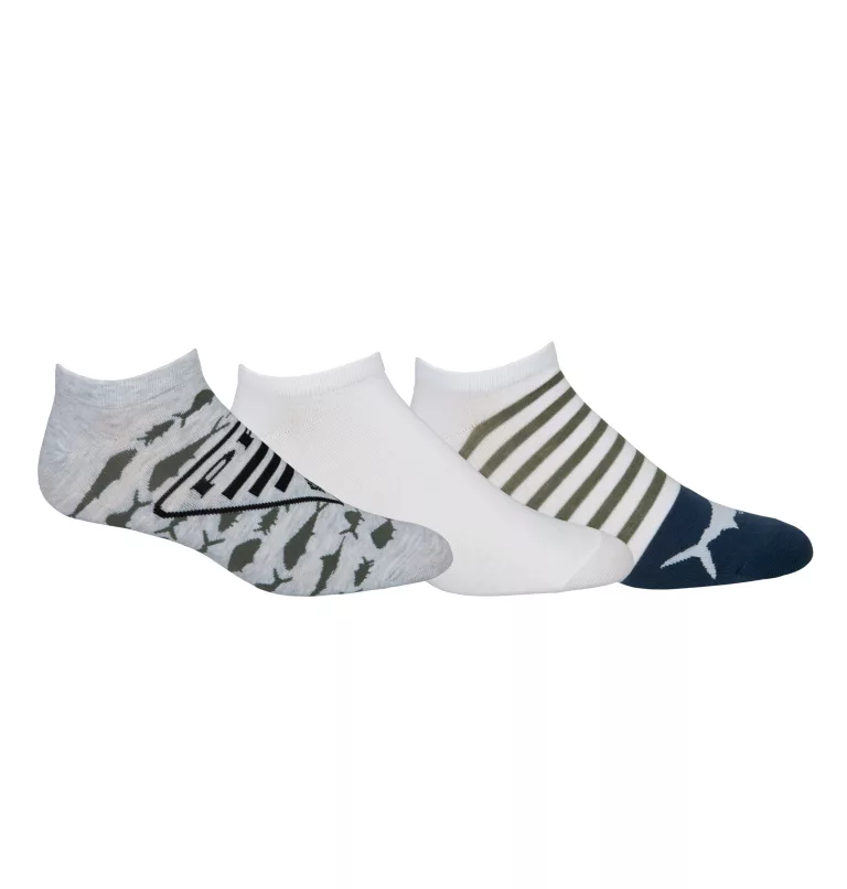 Men's PFG Elements No-Show Sock - 3pk Heather Grey/White