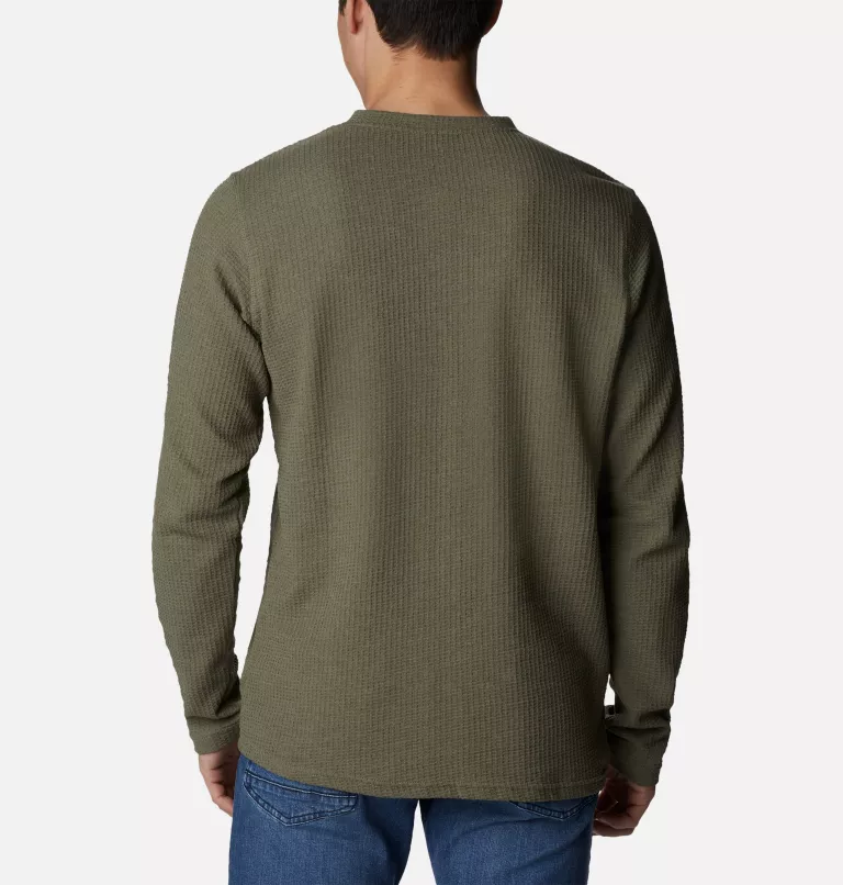 Men's Pine Peak™Waffle Long Sleeve Henley - Tall Stone Green Heather