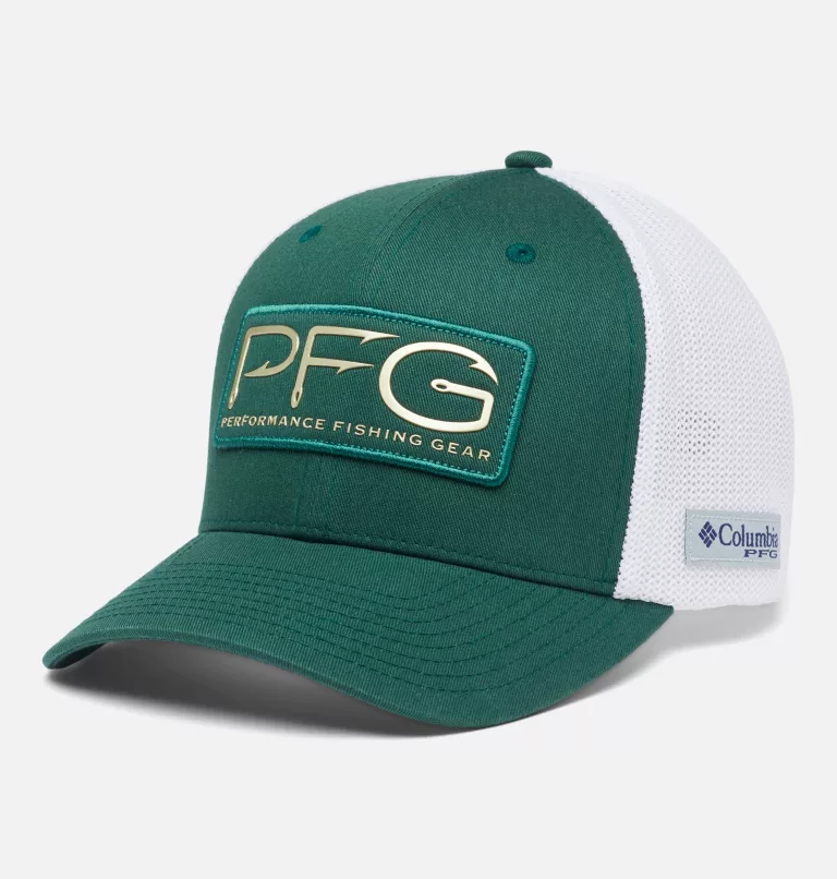 PFG Hooks™ Mesh Ball Cap - High Crown Dark Ivy,Gold
