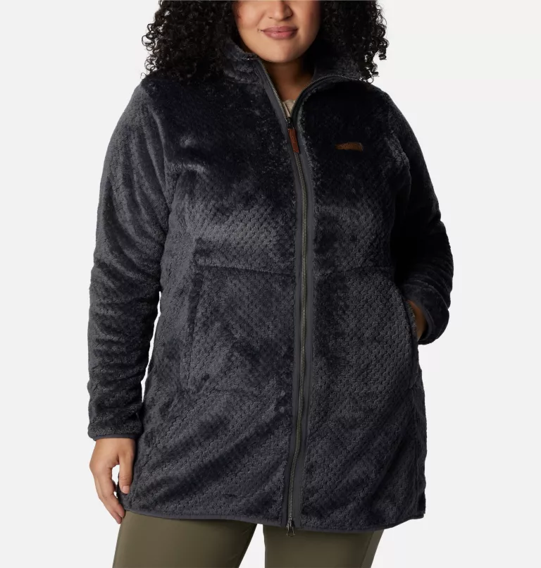 Women's Fire Side™ Long Full Zip Fleece Jacket - Plus Size Shark