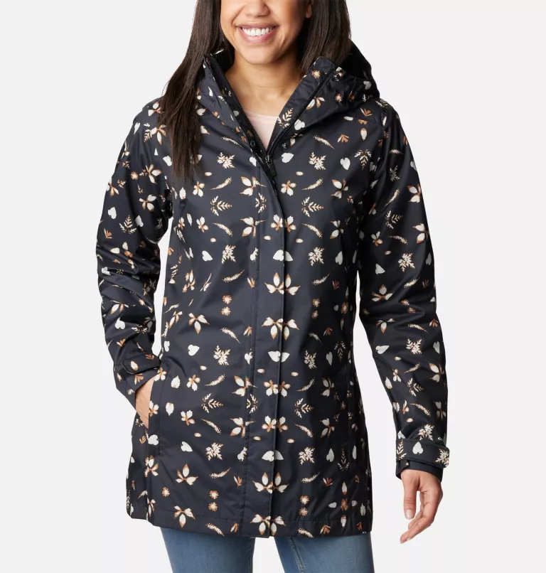 Women’s Splash A Little™ II Rain Jacket Black Cyanofrond Print