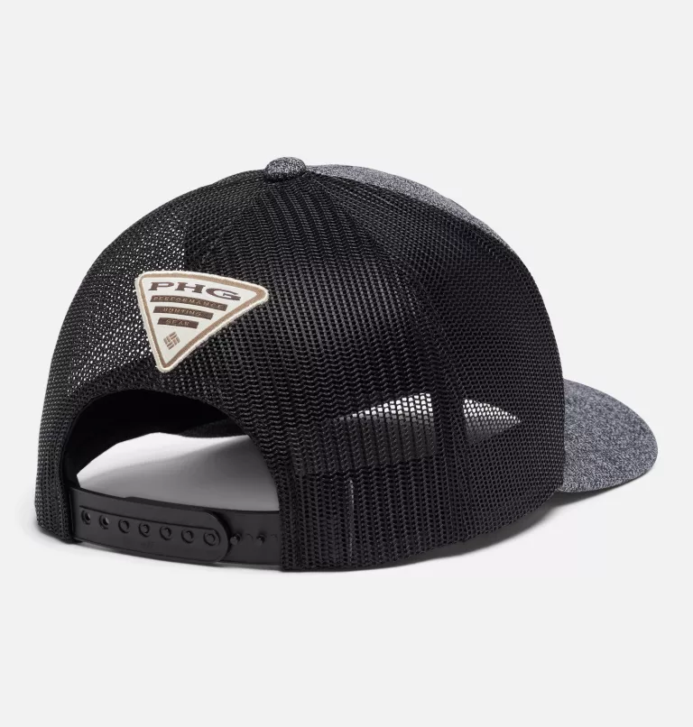 PHG Leather Game Flag™ Snap Back Cap- High Crown Grill Heather,Black