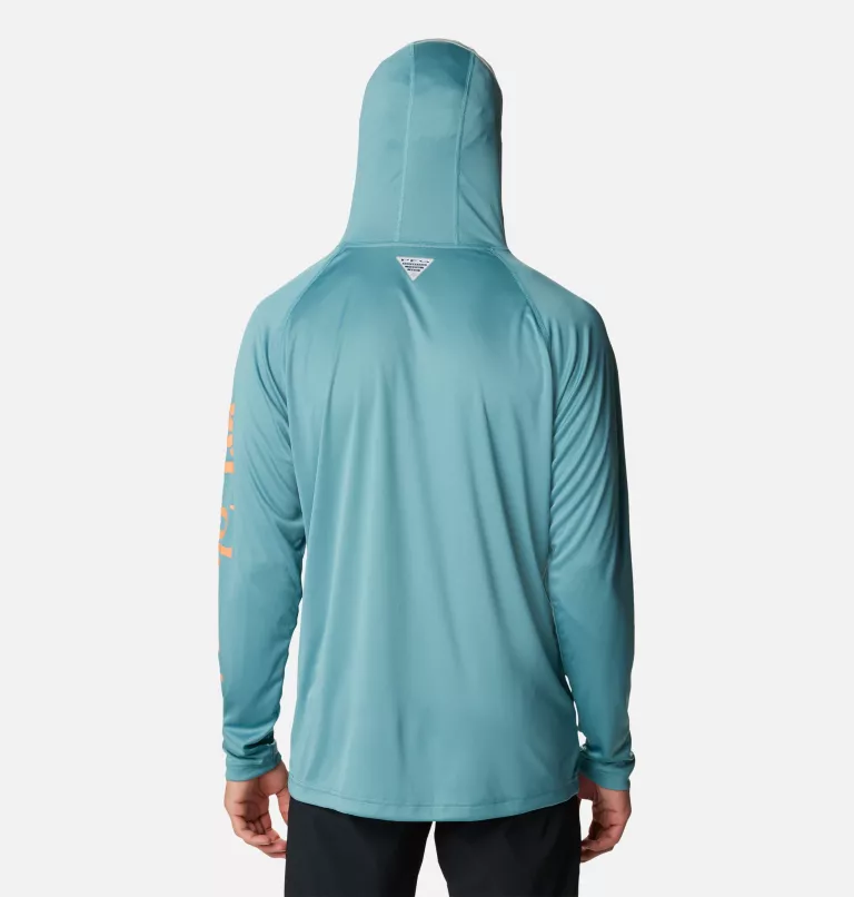 Men’s PFG Terminal Tackle™ Hoodie - Tall Tranquil Teal,Orange Reef Logo