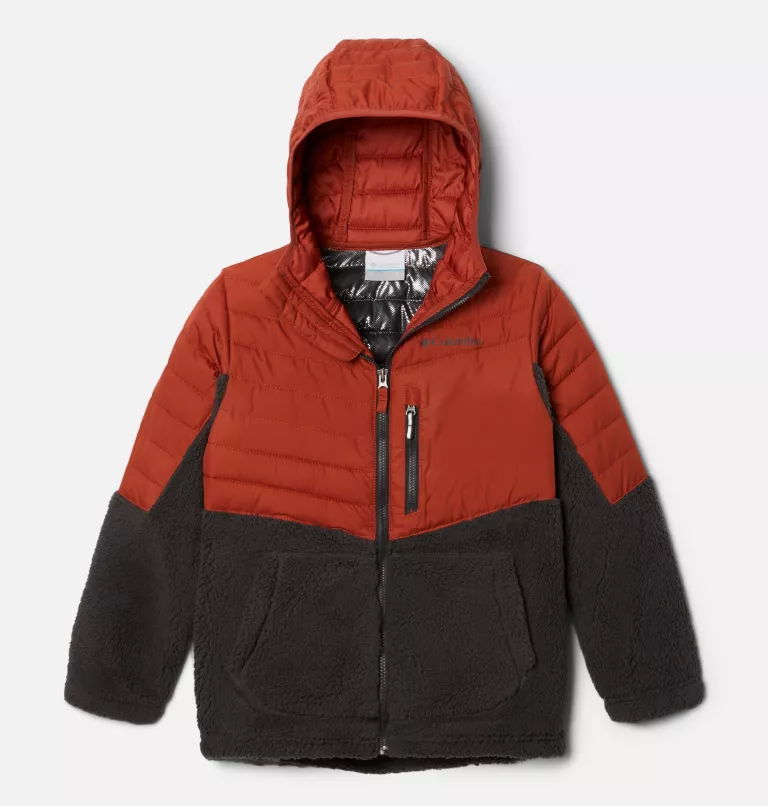 Boys' Powder Lite™ Novelty Hooded Jacket Warp Red,Shark