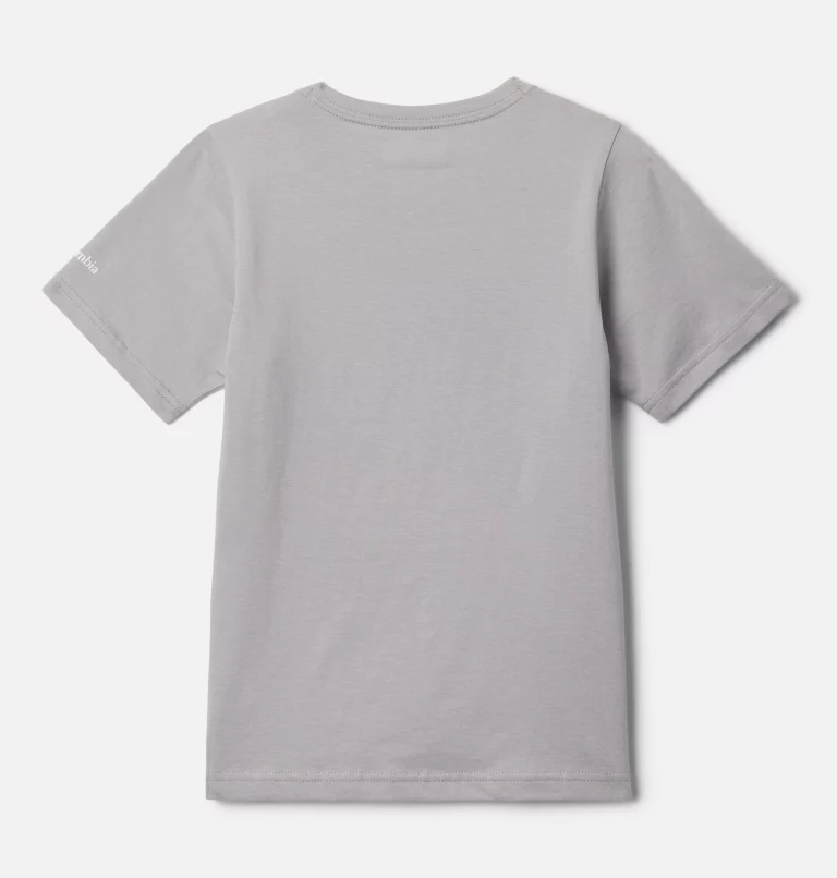 Boys' Basin Ridge™ Short Sleeve Graphic T-Shirt Columbia Grey,Outlined Lockup Camo