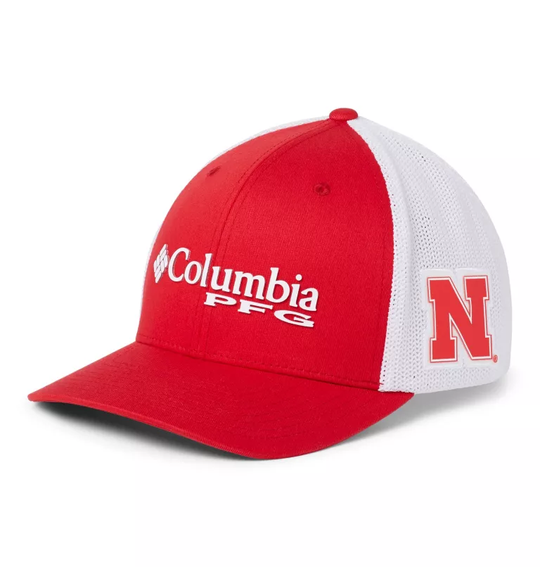 PFG Mesh™ Ball Cap - Nebraska NEB - Bright Red