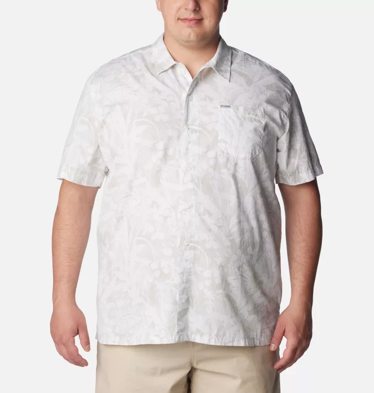 Men's PFG Trollers Best™ Short Sleeve Shirt – Big Cool Grey Basstyle Print