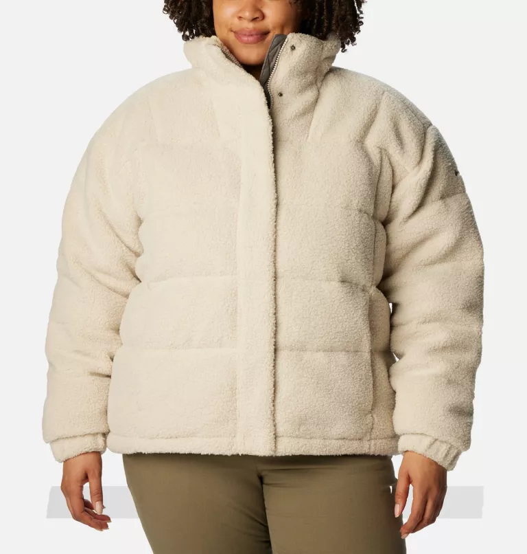 Women's Sherpa Ruby Falls™ Novelty Jacket - Plus Size Dark Stone Doodle Sherpa